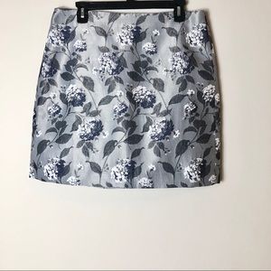 Loft Gray Embroidered Skirt